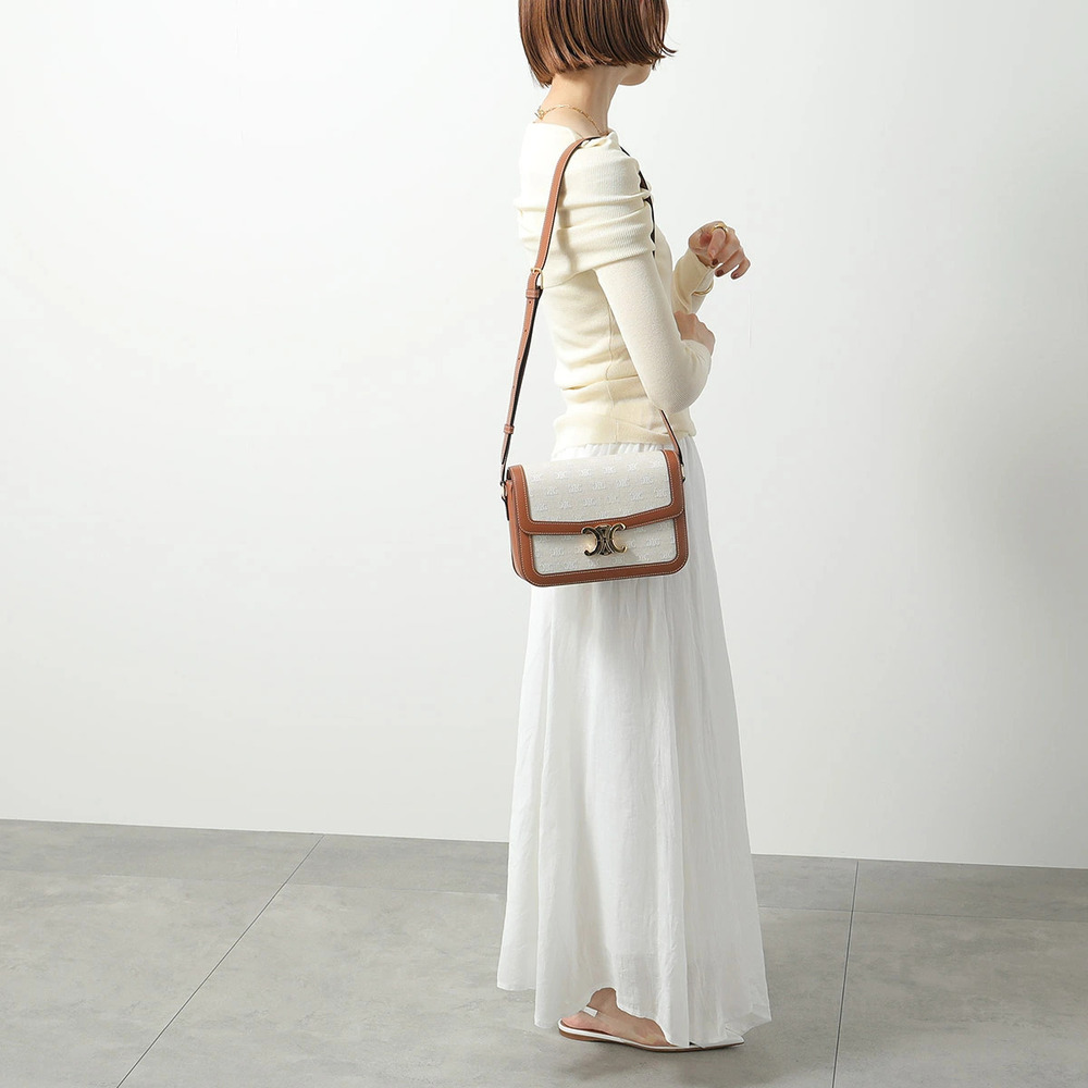 Celine Shoulder Bag Classique Triomphe Crossbody Tan